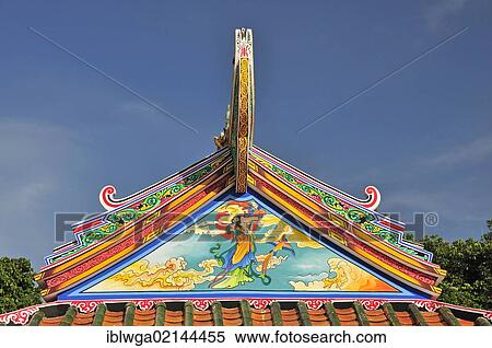 Tympanum, Xiwangmu or Hsi Wang Mu, one of the oldest Chinese deities, Taoism, Chinese temple on Ho Road, Wat Putaugongmaa, Nong Khai, Thailand, Asia, PublicGround, Asia View Large Photo Image Stock Photography - Tympanum, Xiwangmu or Hsi Wang Mu, one of the oldest Chinese deities, Taoism, Chinese temple on Ho Road, Wat Putaugongmaa, Nong Khai, Thailand, Asia, PublicGround, Asia. Fotosearch