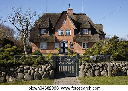 Typical Frisian house, thatched roof house, Keitum, Sylt, North Frisian Island, North Frisia, Schleswig-Holstein, Germany, Europe View Large Photo Image Stock Image - Typical Frisian house, thatched roof house, Keitum, Sylt, North Frisian Island, North Frisia, Schleswig-Holstein, Germany, Europe. Fotosearch