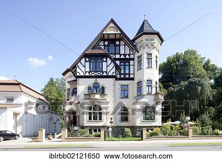 Stock Image - Urban villa, Wartburgallee street, Eisenach, Thuringia, Germany, Europe, PublicGround, Europe. Fotosearch