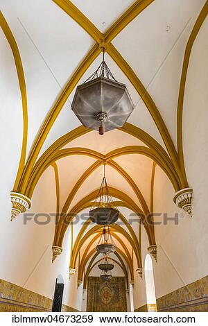 Stock Photo - Vault, Salon Carlos, Alcazar, Royal Palace of Seville, Seville, Spain, Europe. Fotosearch