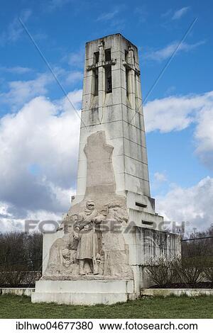 Stock Image - Vauquois Hill, French monument with sculpture, First World War, near Verdun, Vauquois, Grand Est, France, Europe. Fotosearch
