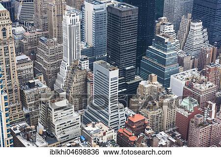 View from above on skyscrapers, street canyons, Manhattan, New York City, New York, USA, North America View Large Photo Image Stock Photograph - View from above on skyscrapers, street canyons, Manhattan, New York City, New York, USA, North America. Fotosearch