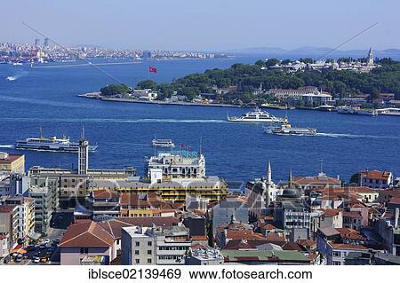 View from Galata Tower over the city and Bosphorus, Istanbul, Turkey, Asia View Large Photo Image Stock Photo - View from Galata Tower over the city and Bosphorus, Istanbul, Turkey, Asia. Fotosearch