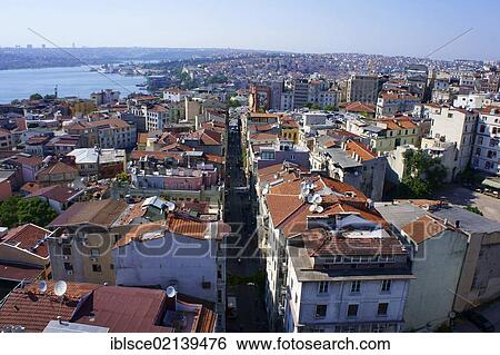 View from Galata Tower over the city, Istanbul, Turkey, Asia View Large Photo Image Stock Photograph - View from Galata Tower over the city, Istanbul, Turkey, Asia. Fotosearch