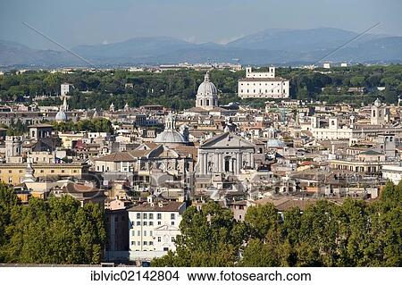 View from Gianicolo, Janiculum Hill, over Rome in the early evening light, Rome, Italy, Europe View Large Photo Image Picture - View from Gianicolo, Janiculum Hill, over Rome in the early evening light, Rome, Italy, Europe. Fotosearch