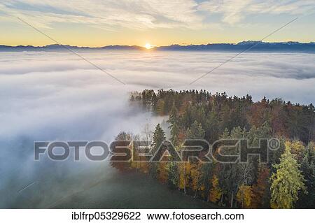 Stock Image - View from Pfannenstiel to Saenits, Muertschenstock and Glaernisch, Switzerland, Säntis, Mürtschenstock, Glärnisch, Europe. Fotosearch