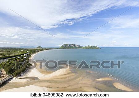Stock Image - View of Prachuap bay from the top of Khao Chong Krajok mountain, Prachuap Khiri Khan, Thailand, Asia. Fotosearch