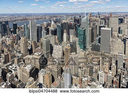 View of skycrapers around Times Square and Midtown Manhattan from Empire State Building, New York City, USA, North America View Large Photo Image Stock Photo - View of skycrapers around Times Square and Midtown Manhattan from Empire State Building, New York City, USA, North America. Fotosearch