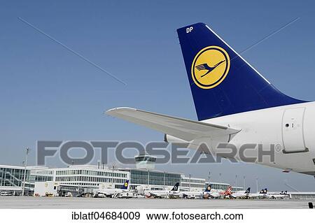 View of the East Apron, with Lufthansa and various airlines, Terminal 2, Munich Airport, Upper Bavaria, Bavaria, Germany, Europe View Large Photo Image Stock Photo - View of the East Apron, with Lufthansa and various airlines, Terminal 2, Munich Airport, Upper Bavaria, Bavaria, Germany, Europe. Fotosearch