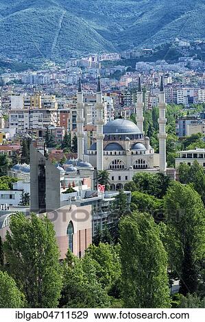 View over Tirana and the new Mosque, Tirana, Albania, Europe View Large Photo Image Stock Photo - View over Tirana and the new Mosque, Tirana, Albania, Europe. Fotosearch