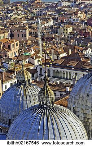 View over Venice with the domes of St. Mark's Basilica, Venice, Venezia, Veneto, Italy, Europe View Large Photo Image Stock Photograph - View over Venice with the domes of St. Mark's Basilica, Venice, Venezia, Veneto, Italy, Europe. Fotosearch
