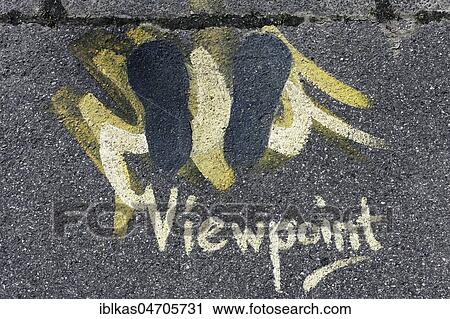 Viewpoint, marked position for viewing a 3-D painting on the asphalt, Rhine Side Gallery Uerdingen, Krefeld, NRW, Germany, Europe View Large Photo Image Stock Image - Viewpoint, marked position for viewing a 3-D painting on the asphalt, Rhine Side Gallery Uerdingen, Krefeld, NRW, Germany, Europe. Fotosearch