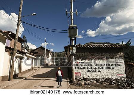 Village street with advertising for a literacy campaign on a house wall, Yaurisque, Peru, South America View Large Photo Image Stock Photo - Village street with advertising for a literacy campaign on a house wall, Yaurisque, Peru, South America. Fotosearch