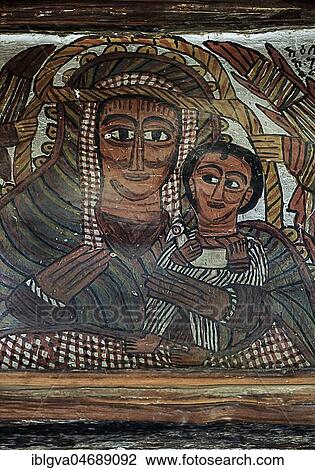 Virgin Mary with Jesus, fresco in the Orthodox rock church Petros and Paulos, Gheralta region, Tigray, Ethiopia, Africa View Large Photo Image Stock Image - Virgin Mary with Jesus, fresco in the Orthodox rock church Petros and Paulos, Gheralta region, Tigray, Ethiopia, Africa. Fotosearch