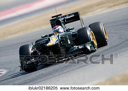 Stock Photography - Vitaly Petrov, RUS, Caterham F1 Team-Renault CT-01, during the Formula 1 testing sessions, 21. -24. 2. 2012, at the Circuit de Catalunya in Barcelona, Spain, Europe. Fotosearch