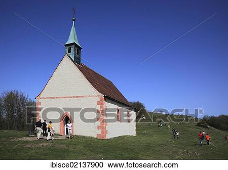 Stock Image - Walburgis Chapel on Walberla Mountain, Ehrenbuerg, Franconian Alb, Forchheim district, Upper Franconia, Bavaria, Germany, Europe. Fotosearch
