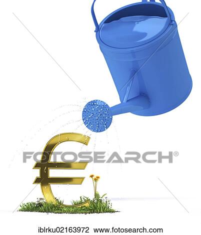 Watering can pouring water over a euro symbol, symbolic image of a euro plant, illustration, 3D visualisation View Large Photo Image Stock Image - Watering can pouring water over a euro symbol, symbolic image of a euro plant, illustration, 3D visualisation. Fotosearch