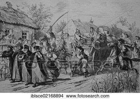 Wedding ceremony in Romania, historical engraving, 1883 View Large Photo Image Picture - Wedding ceremony in Romania, historical engraving, 1883. Fotosearch