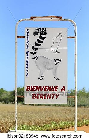 Welcome sign with an illustration of a Ring-tailed Lemur, Berenty Reserve, Madagascar, Africa View Large Photo Image Stock Photography - Welcome sign with an illustration of a Ring-tailed Lemur, Berenty Reserve, Madagascar, Africa. Fotosearch