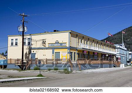 Stock Image - Westmark Inn Hotel, Dawson City, Canada, North America. Fotosearch