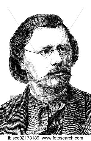 Stock Photo - Wilhelm Scholz, 1824 - 1893, a German illustrator and caricaturist, since 1848, the chief illustrator of the Kladderadatsch newspaper, historical engraving, circa 1885. Fotosearch