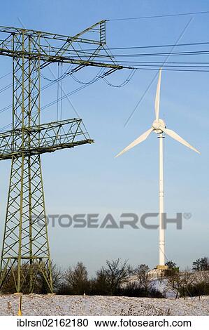 Wind turbine and electricity pylon of the Uckermark power plant, electricity generated regionally through wind energy by ENERTRAG AG is fed into the 220-kV grid of Vattenfall Europe Transmission GmbH, Bertikow, Brandenburg, Germany, Europe View Large Photo Image Stock Image - Wind turbine and electricity pylon of the Uckermark power plant, electricity generated regionally through wind energy by ENERTRAG AG is fed into the 220-kV grid of Vattenfall Europe Transmission GmbH, Bertikow, Brandenburg, Germany, Europe. Fotosearch