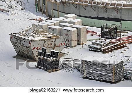 Winter pause at a construction site, construction of a new ice rink and swim stadium in Cologne, North Rhine-Westphalia, Germany, Europe, PublicGround, Europe View Large Photo Image Stock Photo - Winter pause at a construction site, construction of a new ice rink and swim stadium in Cologne, North Rhine-Westphalia, Germany, Europe, PublicGround, Europe. Fotosearch