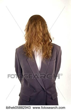 Stock Image - Woman, hair covers the face, Berlin, Germany, Europe. Fotosearch