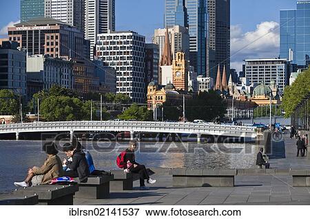 Yarra River with the Queensbridge in the city centre, Melbourne, Victoria, Australia, Oceania View Large Photo Image Stock Photo - Yarra River with the Queensbridge in the city centre, Melbourne, Victoria, Australia, Oceania. Fotosearch