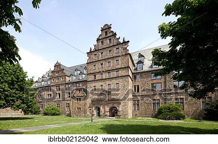 Stock Image - Zeughausbibliothek, former armory, now university library, Giessen, Hesse, Germany, Europe, PublicGround, Europe. Fotosearch