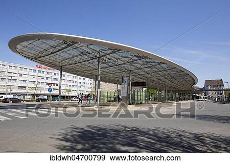 Stock Photo - ZOB, bus station, Herne, Ruhr area, North Rhine-Westphalia, Germany, Europe. Fotosearch