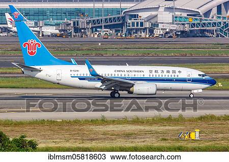 Stock Image - A Boeing 737-700 aircraft of China Southern Airlines with registration number B-5291 at Guangzhou (CAN) Airport, Guangzhou, China, Asia. Fotosearch