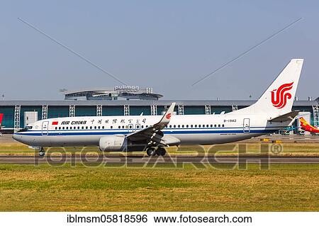 Stock Photograph - A Boeing 737-800 aircraft of Air China with registration number B-1942 at Guangzhou (CAN) Airport, Guangzhou, China, Asia. Fotosearch