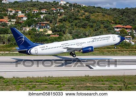 A Boeing 737-800 of Blü Panorama with the registration number I-LCFC at Skiathos Airport (JSI), Skiathos, Greece, Europe View Large Photo Image Stock Image - A Boeing 737-800 of Blü Panorama with the registration number I-LCFC at Skiathos Airport (JSI), Skiathos, Greece, Europe. Fotosearch