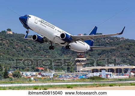 A Boeing 737-800 of Blü Panorama with the registration number 9H-GAW at Skiathos Airport (JSI), Skiathos, Greece, Europe View Large Photo Image Stock Image - A Boeing 737-800 of Blü Panorama with the registration number 9H-GAW at Skiathos Airport (JSI), Skiathos, Greece, Europe. Fotosearch