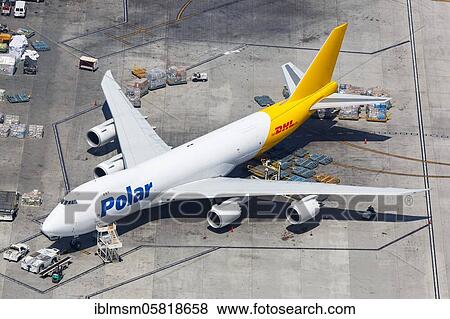 Stock Photo - A Boeing 747-8F of Polar Air Cargo with the registration number N857GT at Los Angeles Airport (LAX) in the, Los Angeles, USA, North America. Fotosearch