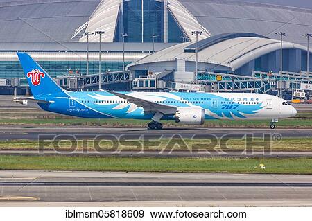 A Boeing 787-9 Dreamliner aircraft of China Southern Airlines with registration number B-209E at Guangzhou (CAN) Airport, Guangzhou, China, Asia View Large Photo Image Stock Photo - A Boeing 787-9 Dreamliner aircraft of China Southern Airlines with registration number B-209E at Guangzhou (CAN) Airport, Guangzhou, China, Asia. Fotosearch