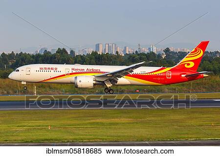 Stock Photography - A Boeing 787-9 Dreamliner aircraft of Hainan Airlines with registration number B-206R at Chengdu Airport (CTU), Chengdu, China, Asia. Fotosearch