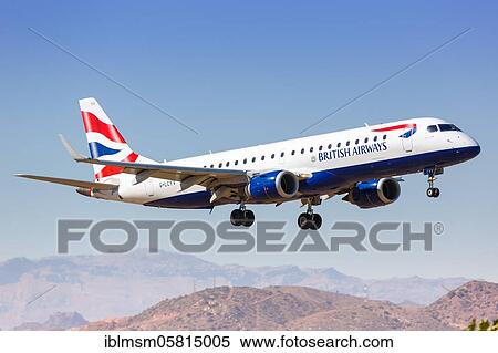A British Airways Embraer ERJ190 with registration mark G-LCYV lands at Malaga Airport (AGP), Malaga, Spain, Europe View Large Photo Image Stock Photography - A British Airways Embraer ERJ190 with registration mark G-LCYV lands at Malaga Airport (AGP), Malaga, Spain, Europe. Fotosearch