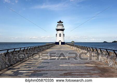 Stock Photography - A lighthouse on the coast of Shenzen China. Fotosearch