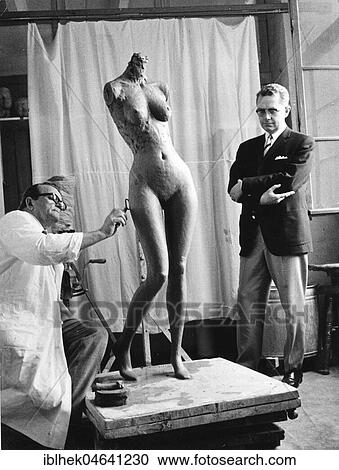 Stock Image - A sculpture is restored, 1960s, Berlin, Germany, Europe. Fotosearch
