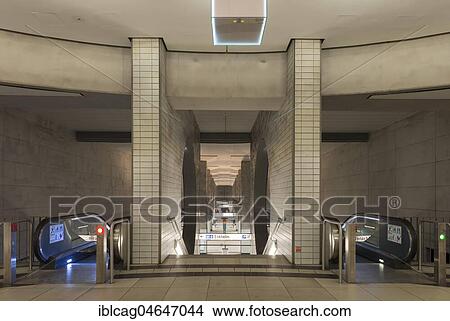 Access to the platform, subway station Bockenheimer Warte, Frankfurt am Main, Hesse, Germany, Europe View Large Photo Image Picture - Access to the platform, subway station Bockenheimer Warte, Frankfurt am Main, Hesse, Germany, Europe. Fotosearch