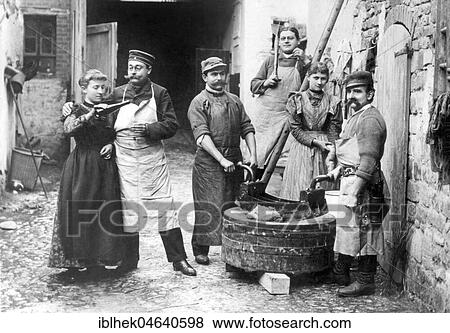 Agriculture, butchers celebrate in the yard, 1900s, exact place unknown, Germany, Europe View Large Photo Image Stock Photo - Agriculture, butchers celebrate in the yard, 1900s, exact place unknown, Germany, Europe. Fotosearch