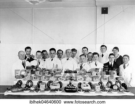 Stock Image - Agriculture, butcher's competition, 1960s, exact location unknown, Germany, Europe. Fotosearch