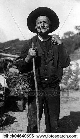 Stock Photograph - Agriculture, farmer, 1920s, exact place unknown, Portugal, Europe. Fotosearch