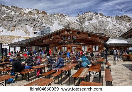 Alpine hut Sonn Alpin on the Zugspitzplatt, Zugspitze, Bavaria, Upper Bavaria, Germany, Europe View Large Photo Image Stock Photo - Alpine hut Sonn Alpin on the Zugspitzplatt, Zugspitze, Bavaria, Upper Bavaria, Germany, Europe. Fotosearch