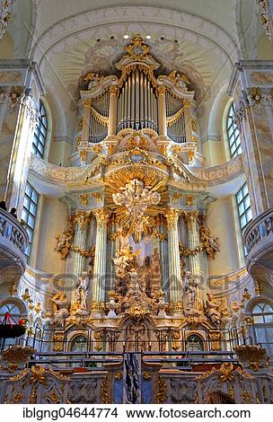 Altar room with organ, Church of Our Lady, Dresden, Saxony, Germany, Europe View Large Photo Image Picture - Altar room with organ, Church of Our Lady, Dresden, Saxony, Germany, Europe. Fotosearch