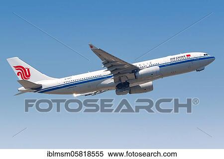 Stock Photography - An Air China Airbus A330-200 aircraft with registration mark B-6113 at Hong Kong (HKG) Airport, Hong Kong, China, Asia. Fotosearch
