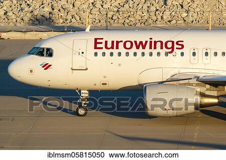 Stock Image - An Airbus A319 of Eurowings with the registration number D-ABGN at Munich Airport (MUC), Munich, Germany, Europe. Fotosearch