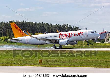 An Airbus A320 aircraft of Pegasus Airlines with the registration TC-DCL at Gdansk Airport (GDN), Gdansk, Poland, Europe View Large Photo Image Stock Image - An Airbus A320 aircraft of Pegasus Airlines with the registration TC-DCL at Gdansk Airport (GDN), Gdansk, Poland, Europe. Fotosearch